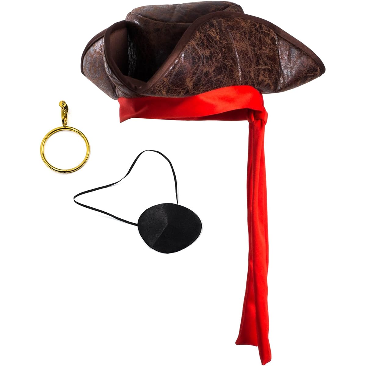 Tigerdoe Kids Pirate Hat - 3 Piece Set - Pirate Hat and Eye Patch - Pirate Accessories - Pirate Costume