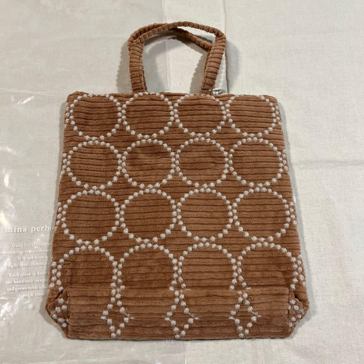 Mina Perhonen Tambourine Toast Bag Brown Corduroy