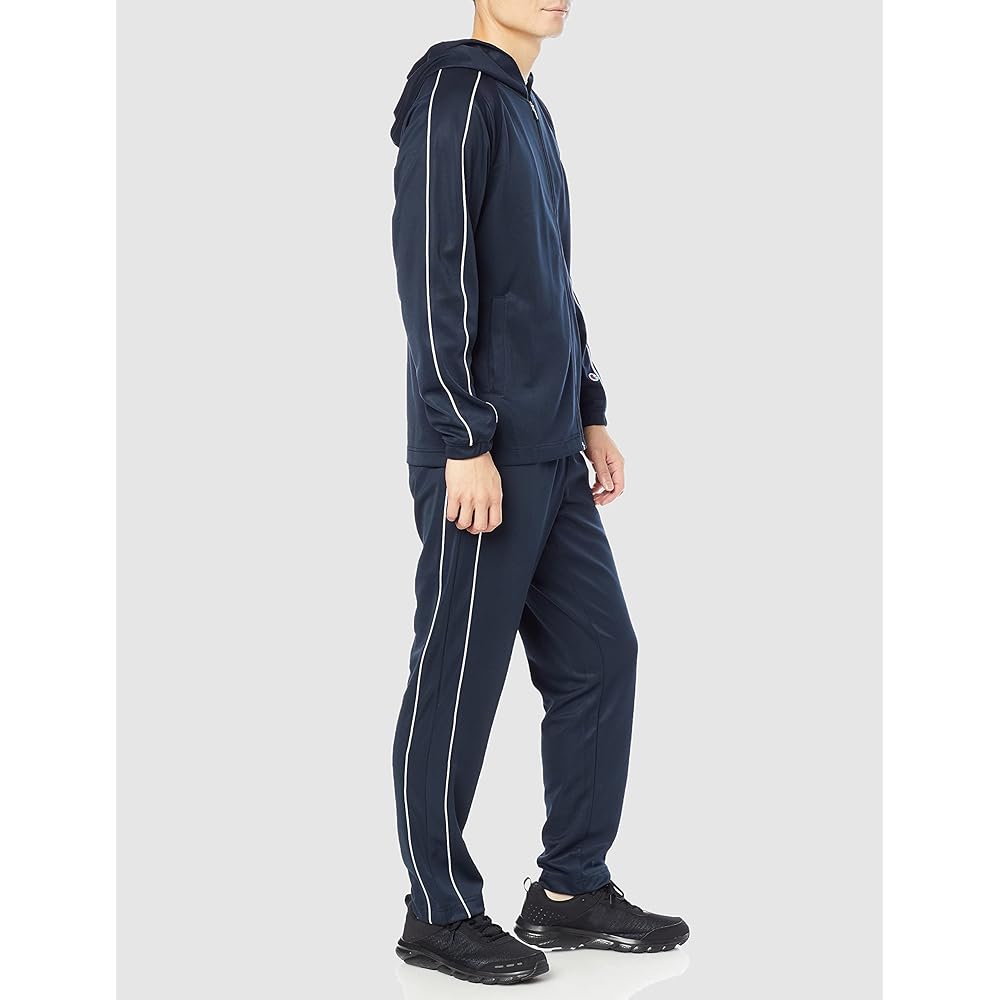 [Champion] Jersey Top and Bottom Parka Training Suit Setup Quick Drying UV Protection Training Pants Jersey Hood Jacket One Point Logo Script Logo Club Activities Gym Loungewear C8-TSW01 Men's