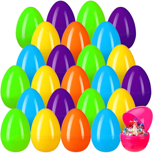6 Inch Jumbo Easter Eggs Large Capacity Colorful Bright Plastic Easter Eggs Empty Fillable Large Easter Eggs Easter Egg Hunt Baby Kids Toys Basket Stuffer Game Supplies Party Favors (24 Pieces)