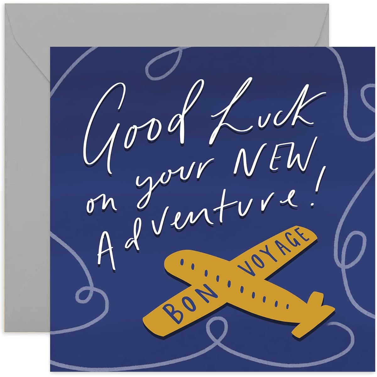 Old English Co. Aeroplane Good Luck Card - Fun Retirement Card | New Job, Relocation, Expat, College | Blank Inside & Envelope Included