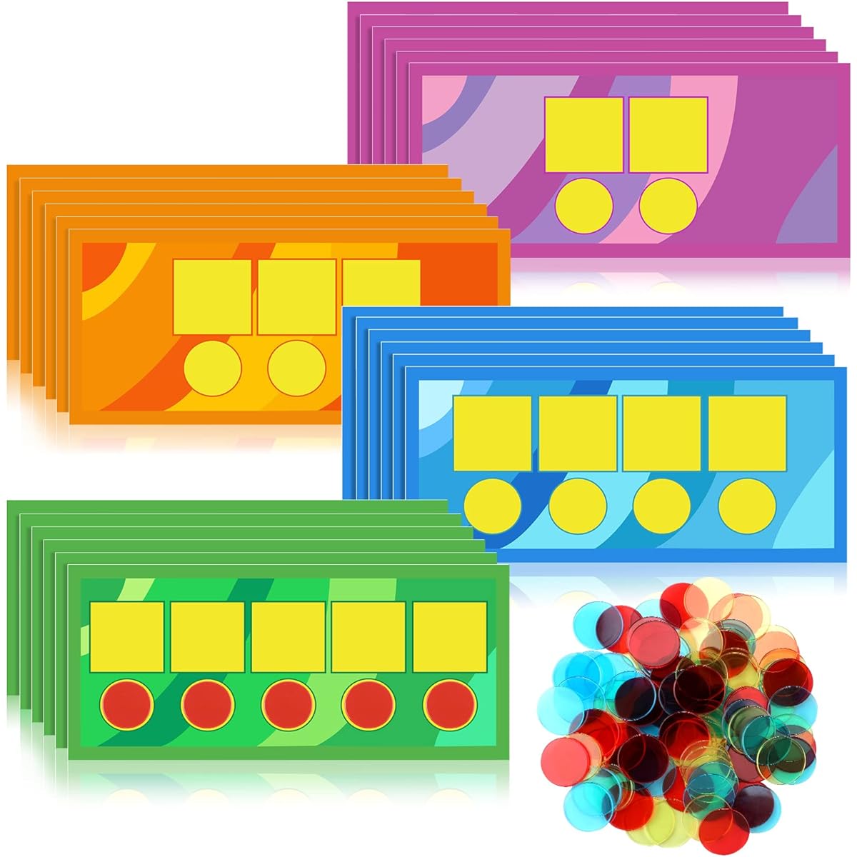 Sound Box Mat and Chips 24 Piece Dry Erase Mat and 84 Piece Chips Acoustic Recognition Phonics Game Reading Game EZread Sound Box Mat and Chips (Vivid Style, PVC)