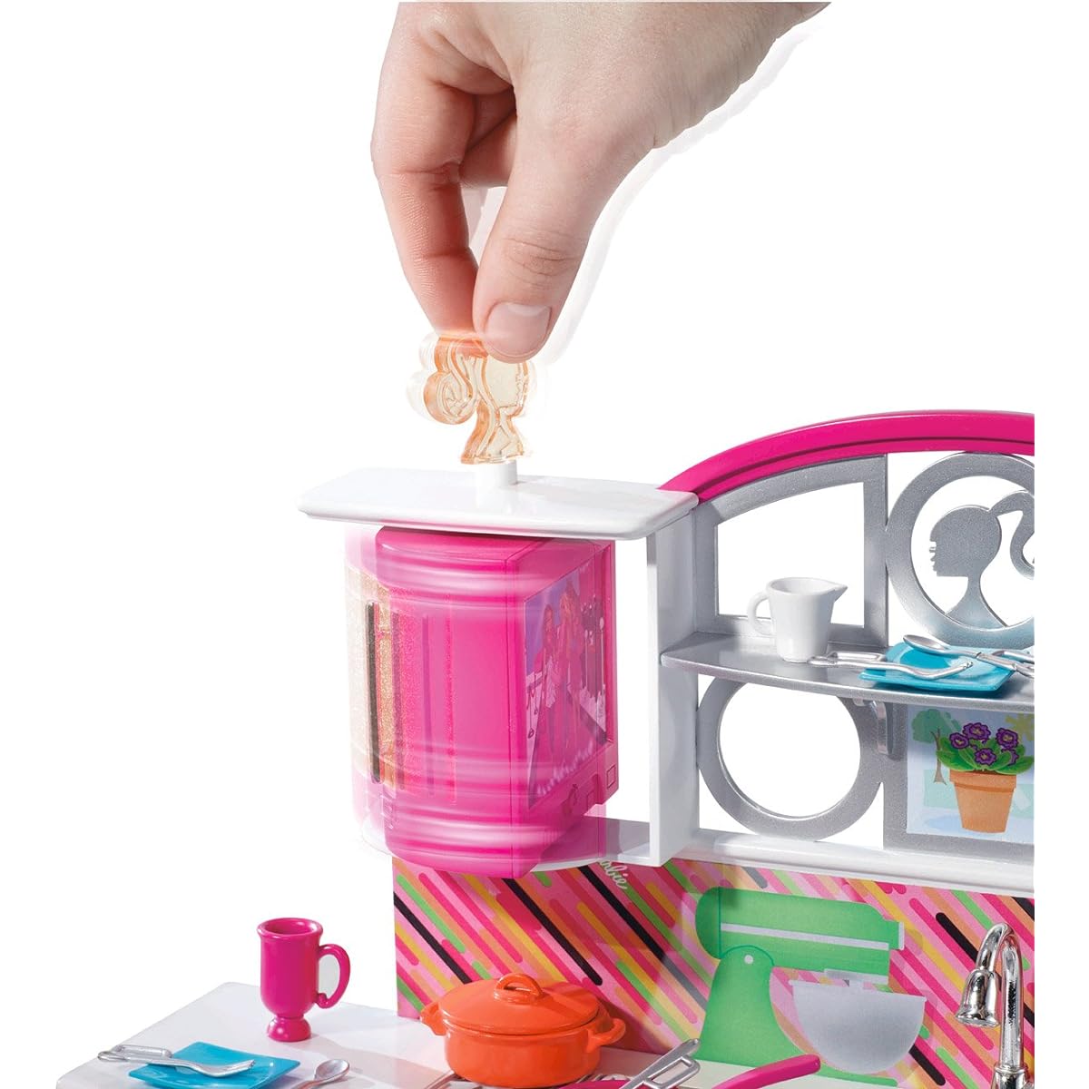 Barbie Stovetop To Tabletop Deluxe Kitchen and Doll Set Imported T8014