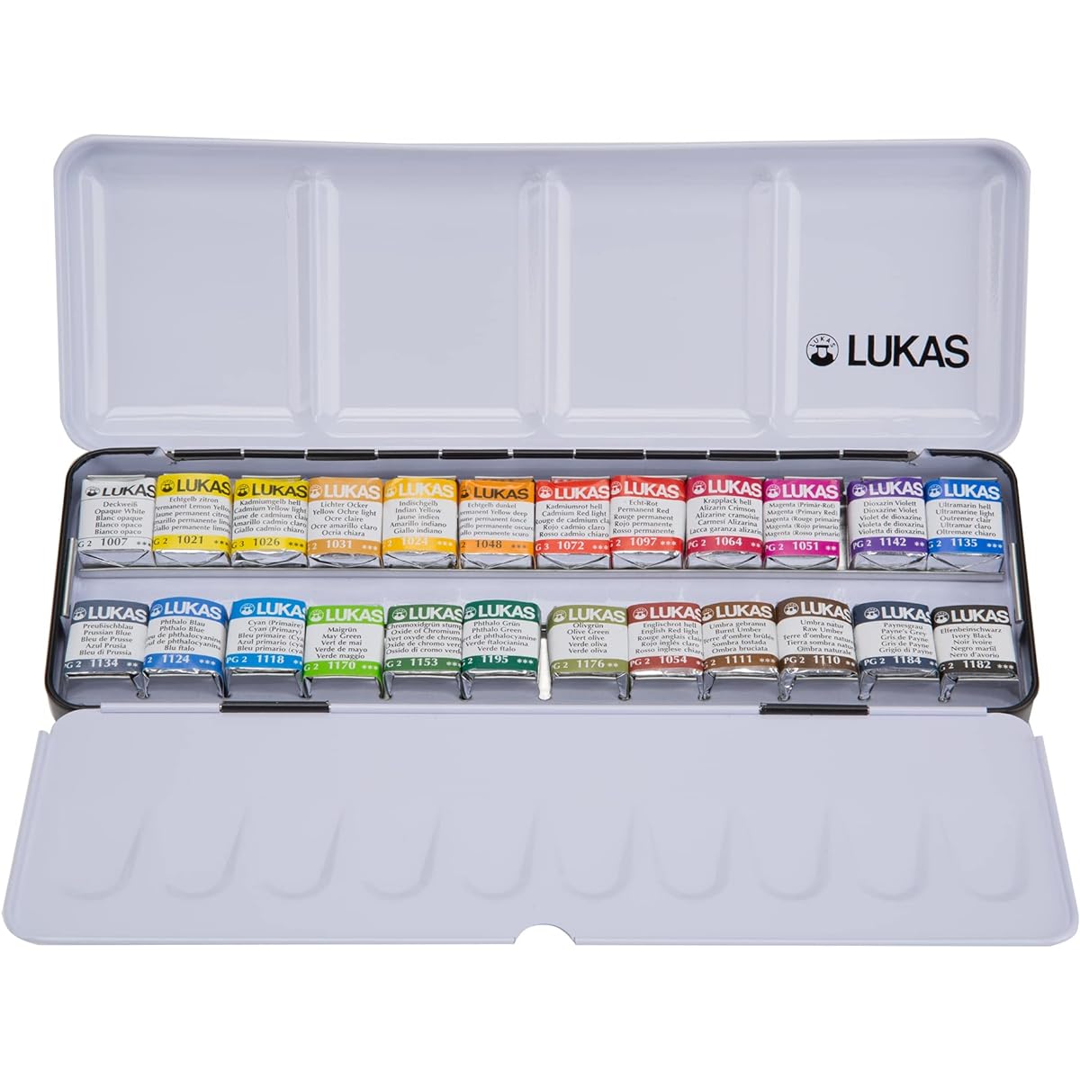 LUKAS Half Pan Watercolor Paint 24 Color Set