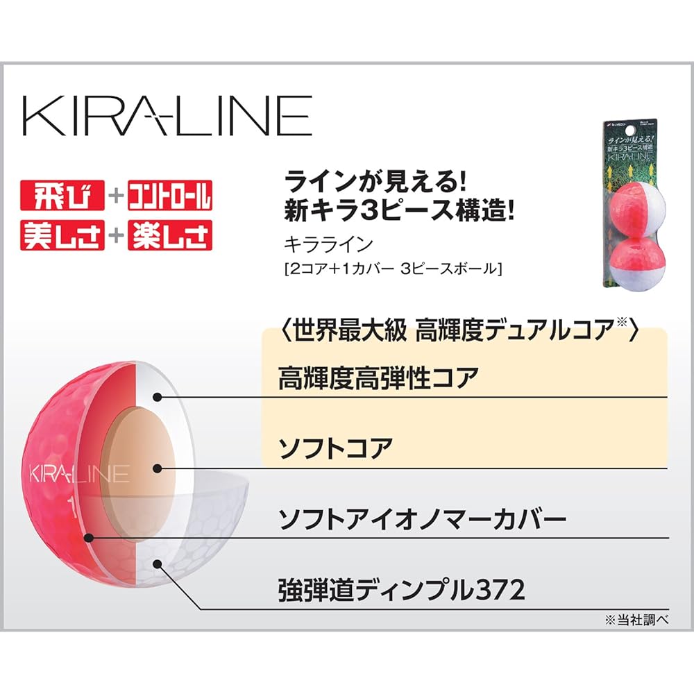 Kasco Golf Ball KIRA LINE 6 pieces (2 pack x 3)