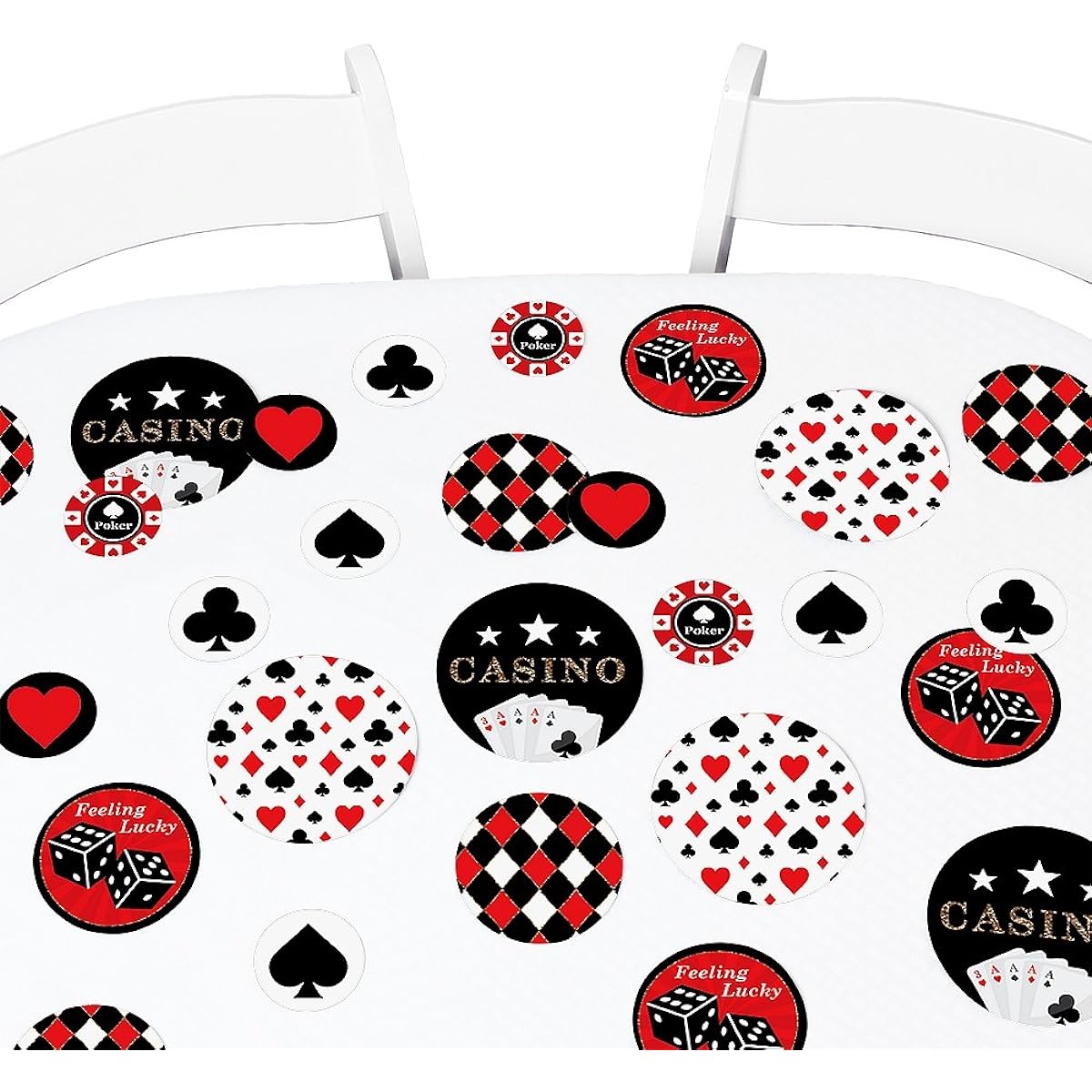 Big Dot of Happiness Las Vegas - Casino Party Giant Circle Confetti - Party Decorations - 27 Large Confetti