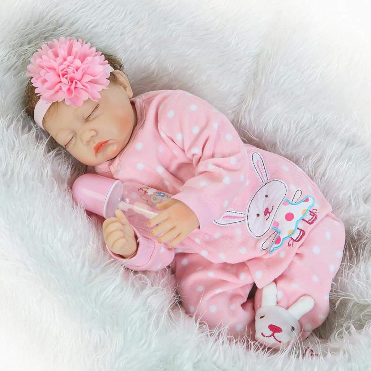 Terabithia 22 Inch Lifelike Adorable Collectible Sleeping Reborn Baby Girl Doll