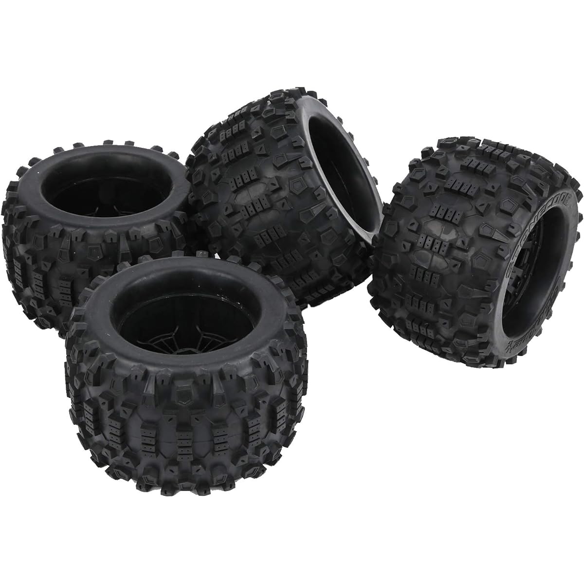 RC Car Wheel Tires, Practical 1763g Strong and Durable RC Tires, RC Accessories Black for 1/8 Model Car 4pcs
