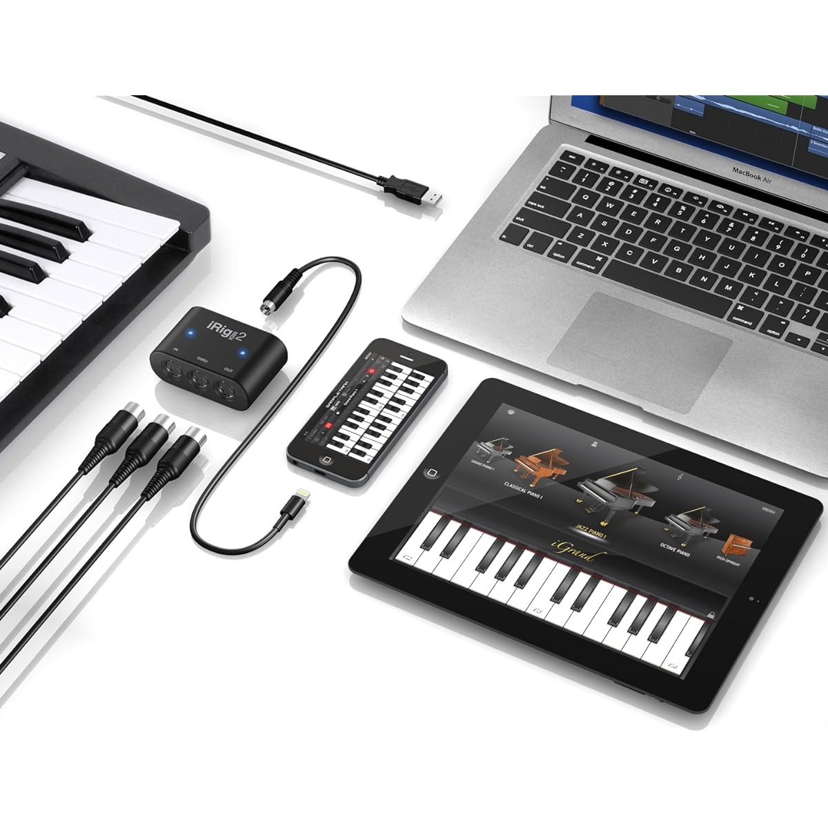 [Authorized Japanese distributor product] IK Multimedia iRig MIDI 2 Lightning/USB compatible MIDI interface IKM-OT-000036