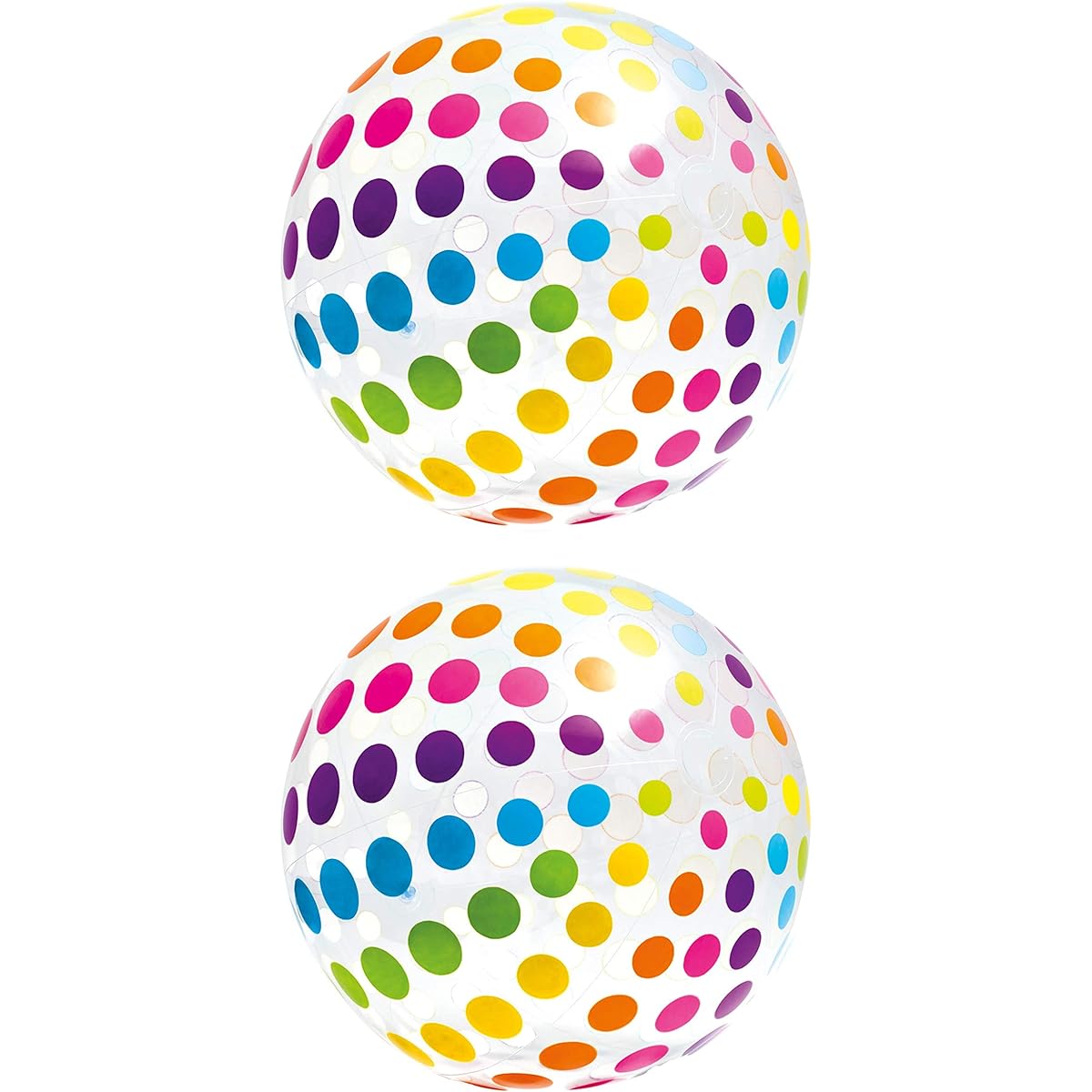 Intex Jumbo Inflatable Colorful Polka Dot Giant Beach Balls (Set of 2) | 59065EP