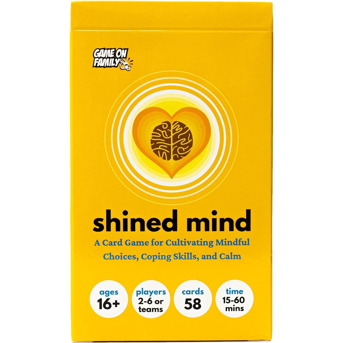 Shined Mind: Mindful Choices Coping Skills Calmness Card Game (58 Cards) - Mindfulness, Affirmations, Self-Care, Stress Relief, Focus, Ages 16+, 2-6 Players