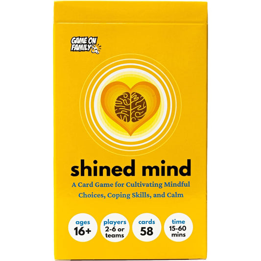 Shined Mind: Mindful Choices Coping Skills Calmness Card Game (58 Cards) - Mindfulness, Affirmations, Self-Care, Stress Relief, Focus, Ages 16+, 2-6 Players