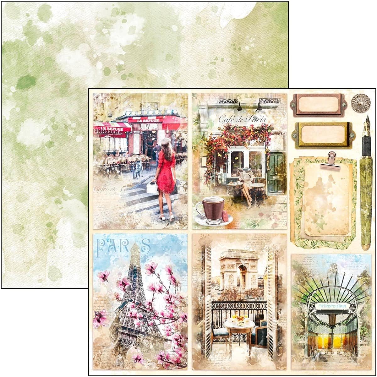 Ciao Bella Double Sided Paper Pads 90 lbs 6" x 6" 24 Sheets/Notre Buy, 12 Designs Each/2 Pieces