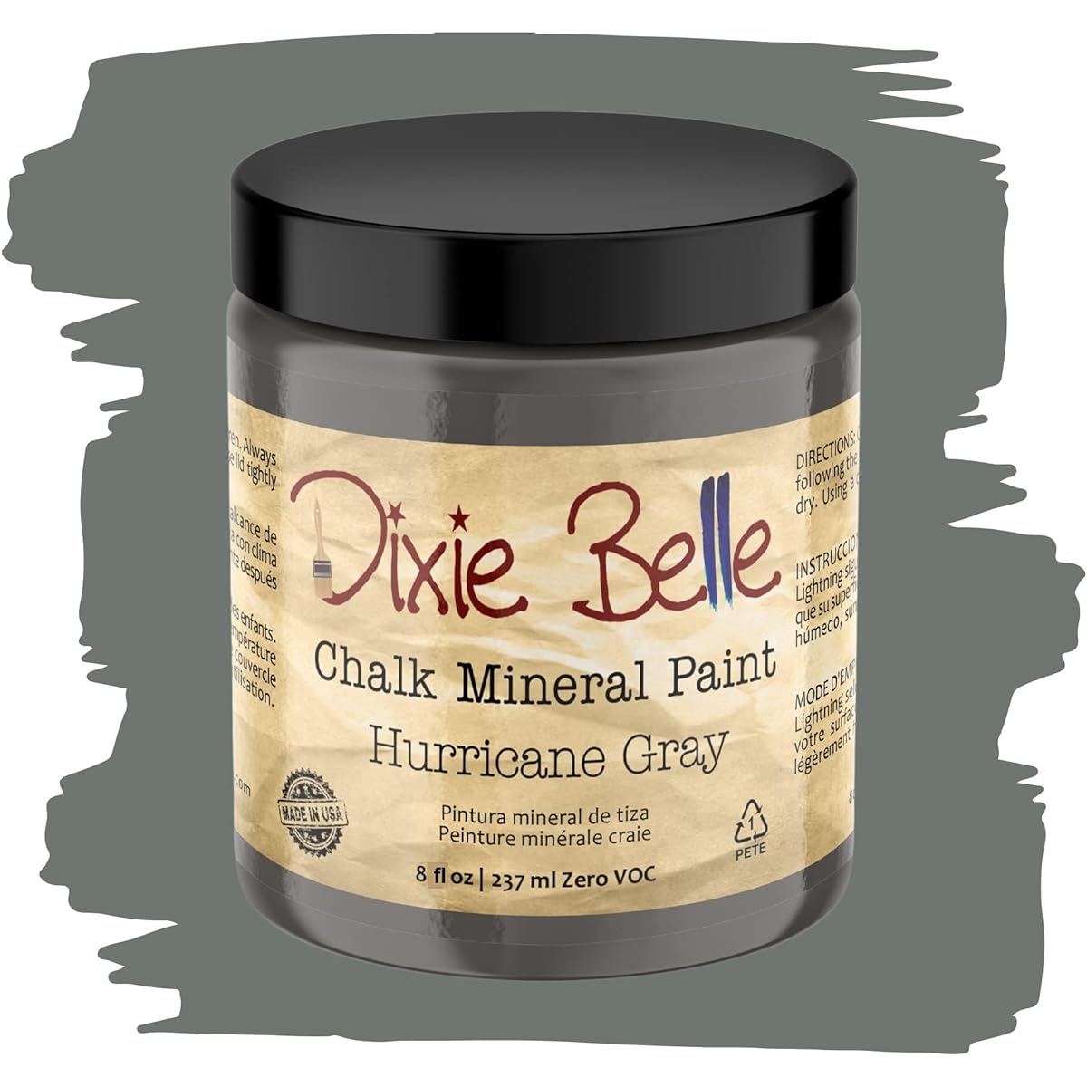 Dixie Belle Paint Company Chalk Finish Furniture Paint (Hurricane Gray) (8 oz.)