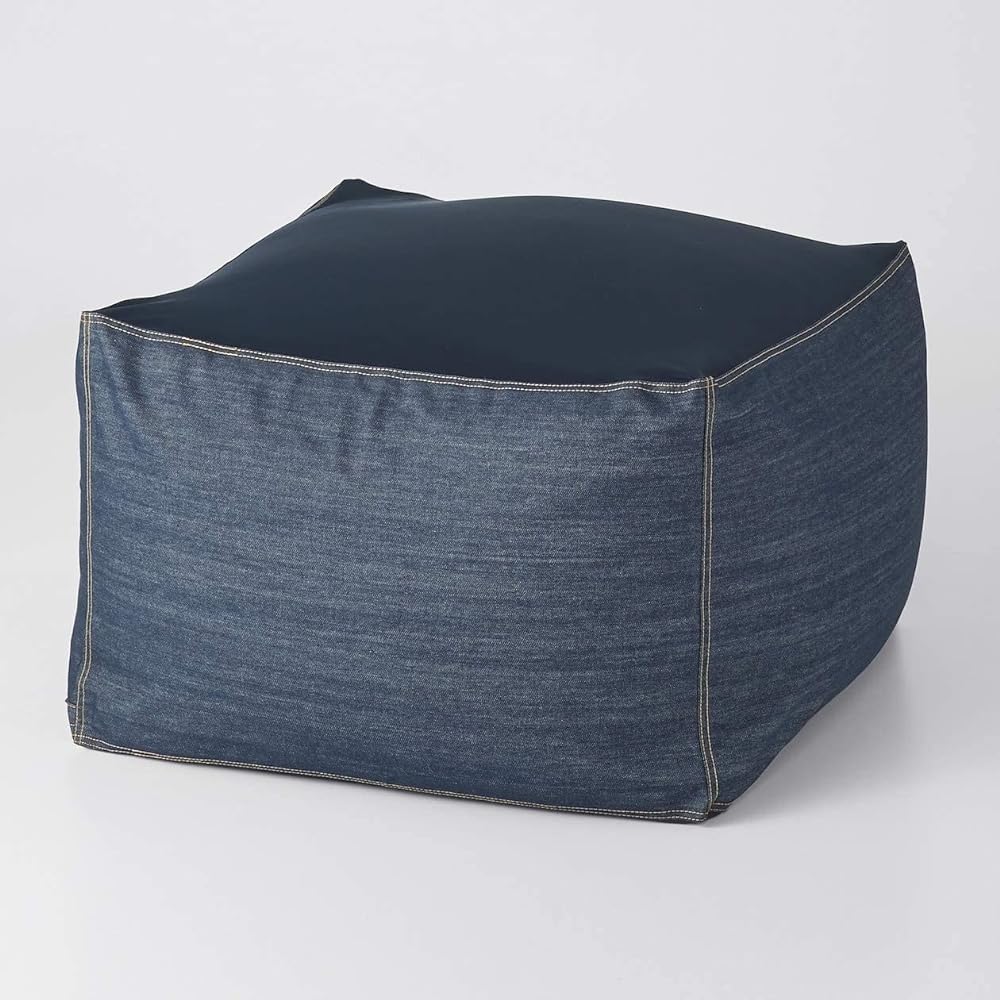 MUJI Body-fitting Sofa Cotton Denim Navy Set Width 65 x Depth 65 x Height 43cm 44500590, Large