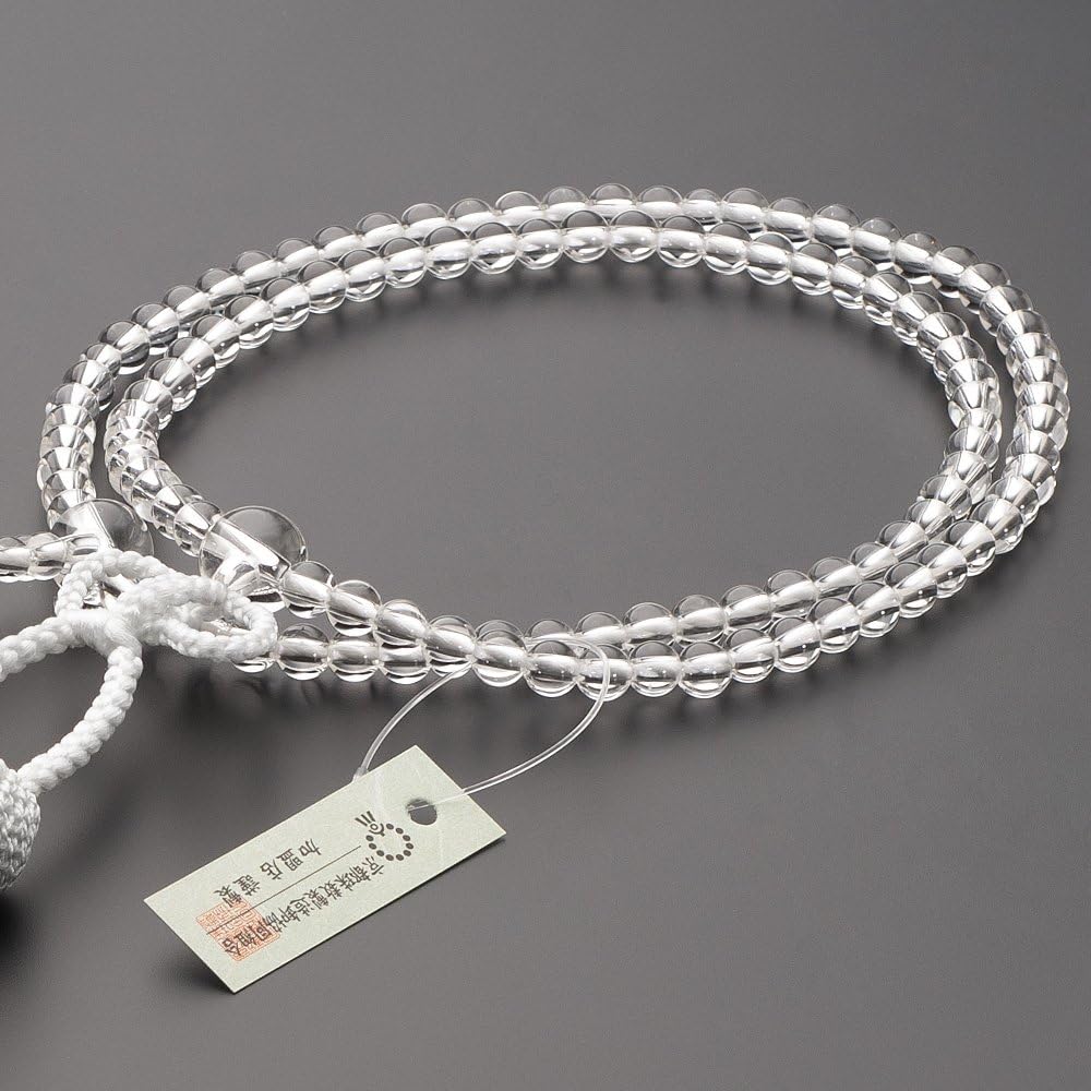 Buddhist altar store Takita Shoten Prayer beads Jodo Shinshu authentic prayer beads [For women] Genuine crystal 8-inch pure silk headed tassel ◆Kyoto prayer beads, real prayer beads, two-wheeled prayer beads, disciples, formal prayer beads [Published by