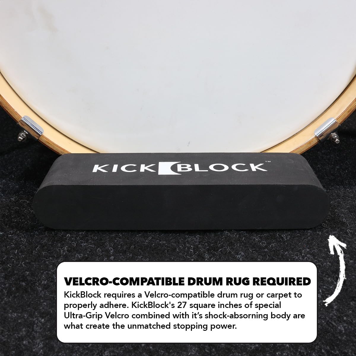 KickBlock - World's Best Bass Drum Anchor System (Stage Black)