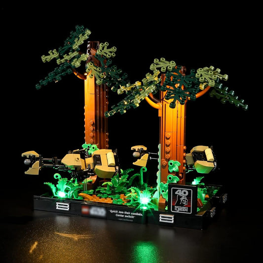 75353 Endor Speeder Chase Diorama - LED Lighting Kit Compatible with Building Block Models - Not Included in Model Set