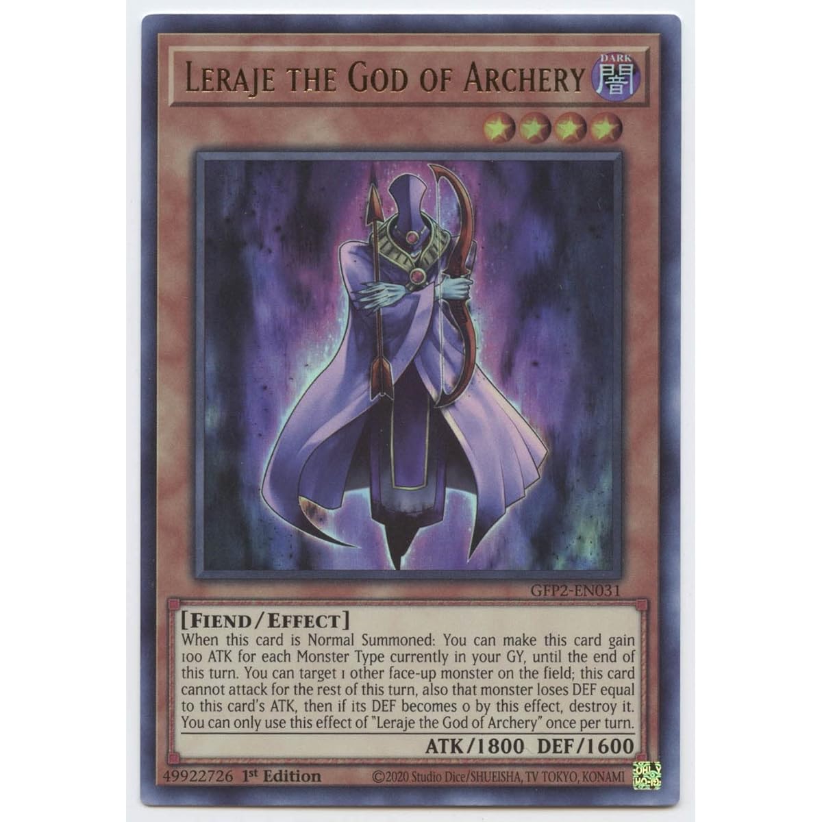 Leraje God of Archery - GFP2-EN031 - Ultra Rare - 1st Edition