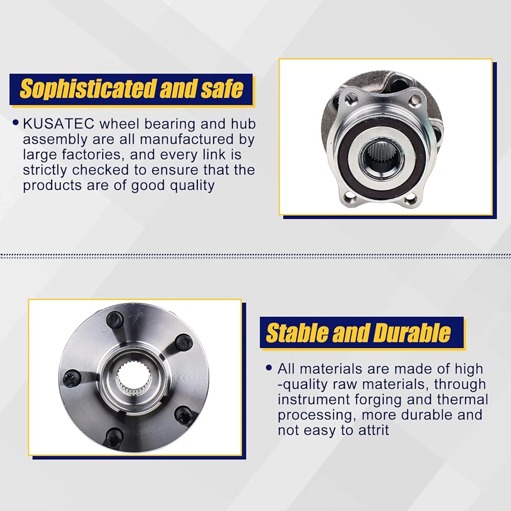 KUSATEC 512401 Rear Wheel Bearing and Hub Assembly 2pcs Compatible with Scion FR-S, Subaru BRZ, Subaru Forester Legacy Outback WRX, 5 Lug
