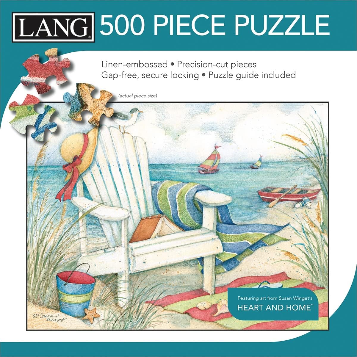 Lang Company Just Beachy 500 Piece Puzzle Diary Housewares
