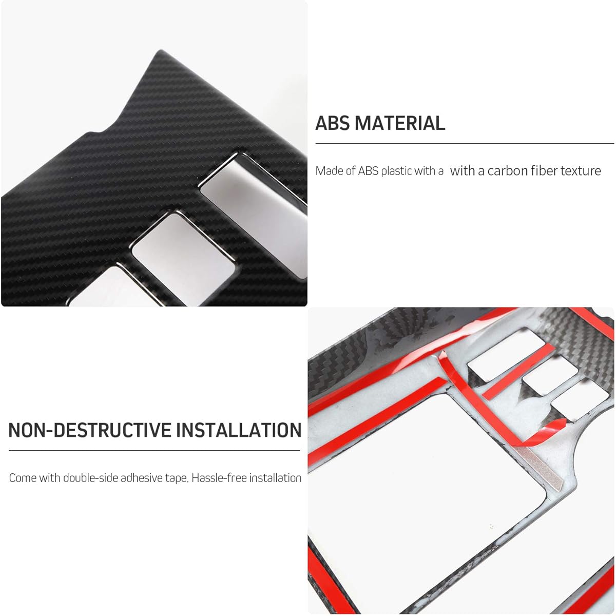 JeCar Gear Shift Panel Cover Interior Decoration Accessories Trim for Toyota 4Runner 2010-2019 Carbon Fiber Texture