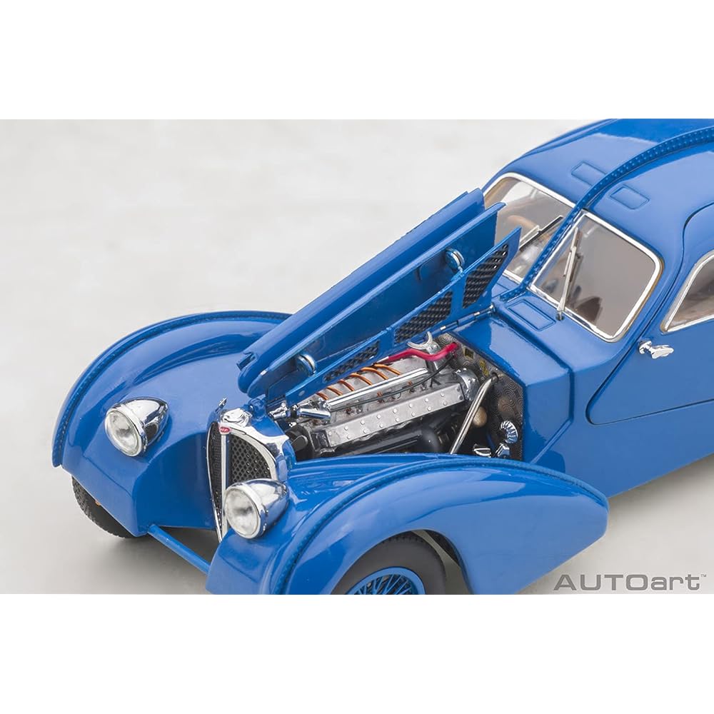 AUTOart 1/43 Bugatti Type 57SC Atlantic 1938 Blue/Wire Spoke Wheel Finished Product 50947