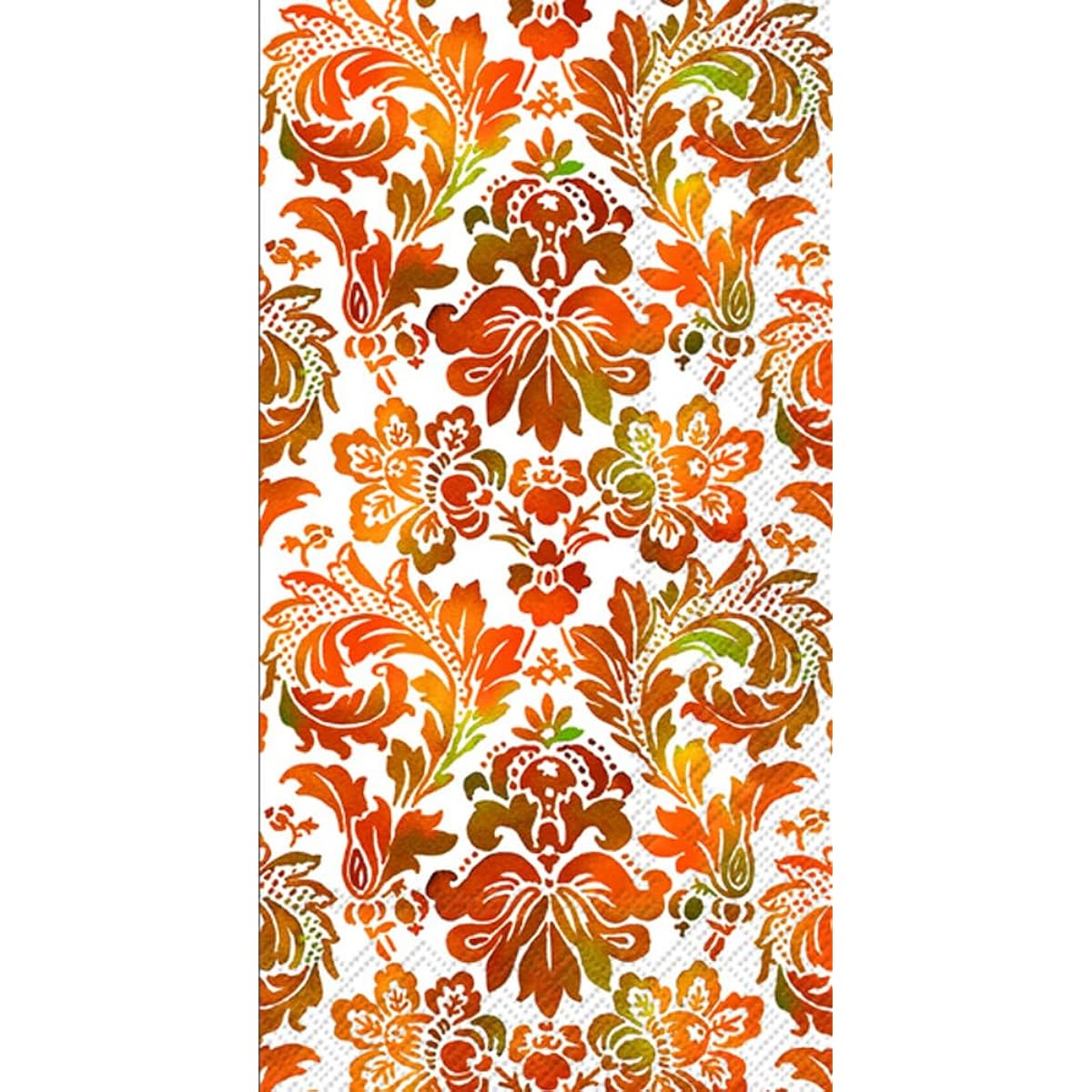 Boston International IHR 3-Ply Guest Towels for Buffets, Fall, Halloween, Thanksgiving, Paper Napkins, 16-Count, Fall, Damask