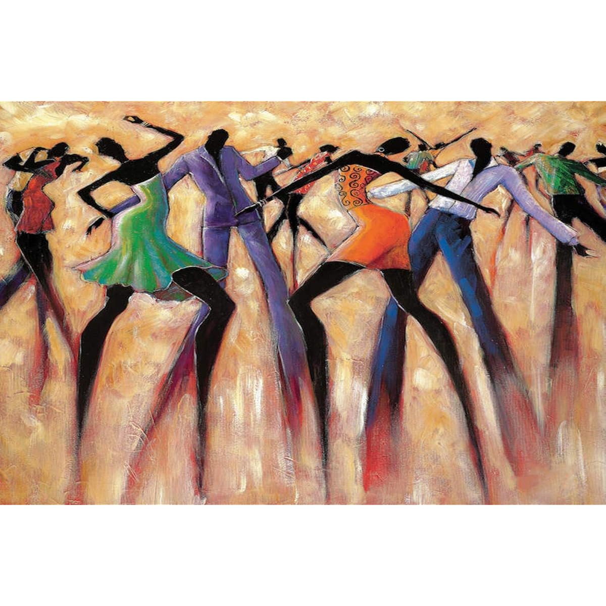 najiaxiaowu Wooden Adult Puzzle 1000 Pieces African American Men Women Party Art Dance Jigsaw Puzzle for Kids Seniors Oil Painting Puzzle Game Creative Gift Friends DIY Wall Decor 29.5" x 20"