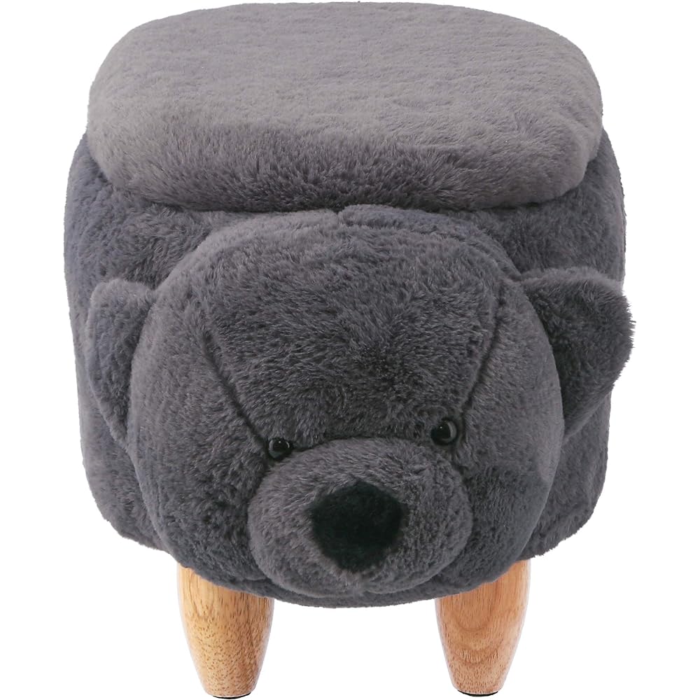 Fuji Boeki Animal Stool Storage Stool Bear Height 37cm Animal Toy Storage Gray Width 72cm 16147