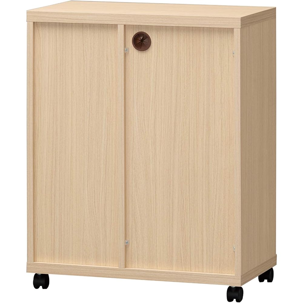 Shirai Counter Wagon, Cupboard, Microwave Stand, Can be freely combined with the same series, Perfect size for a room where you live alone or in a small space, Natural brown wood grain pattern, Basic design, Width 63.1 x Depth 35.6 x Height 80 cm FUL-806