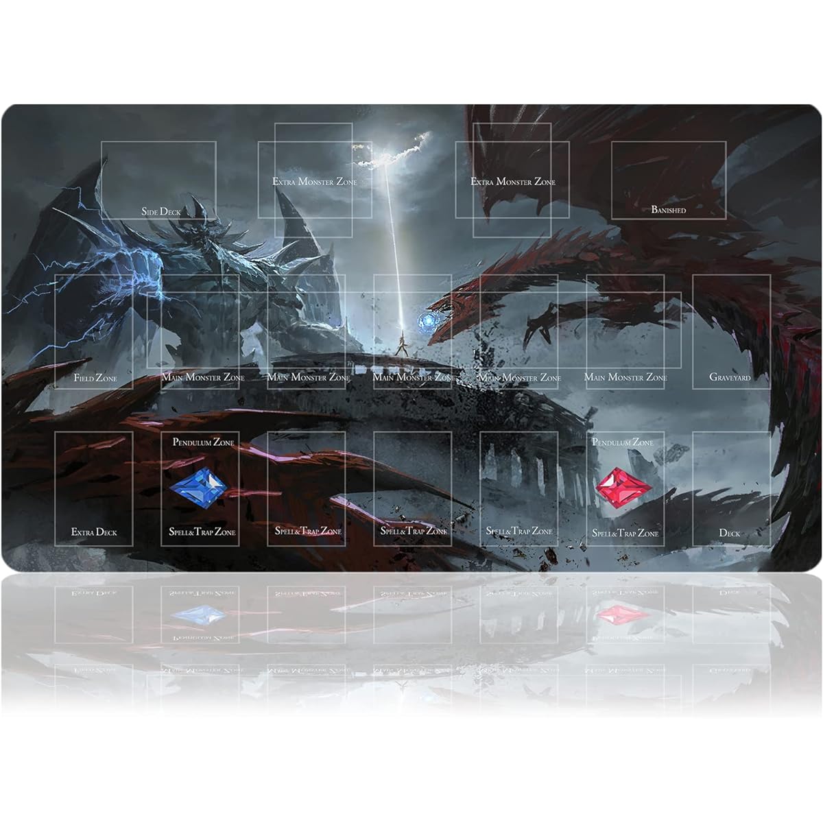 Sabermaster Card Rubber Mat Duel Mat Game Competition Pad Mat Card Binder Deck 27.5x15.7 Inch
