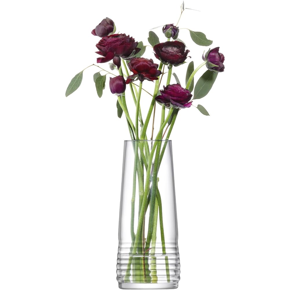 LSA Flower Vase Clear Height 22cm GROOVE G1498-22-171