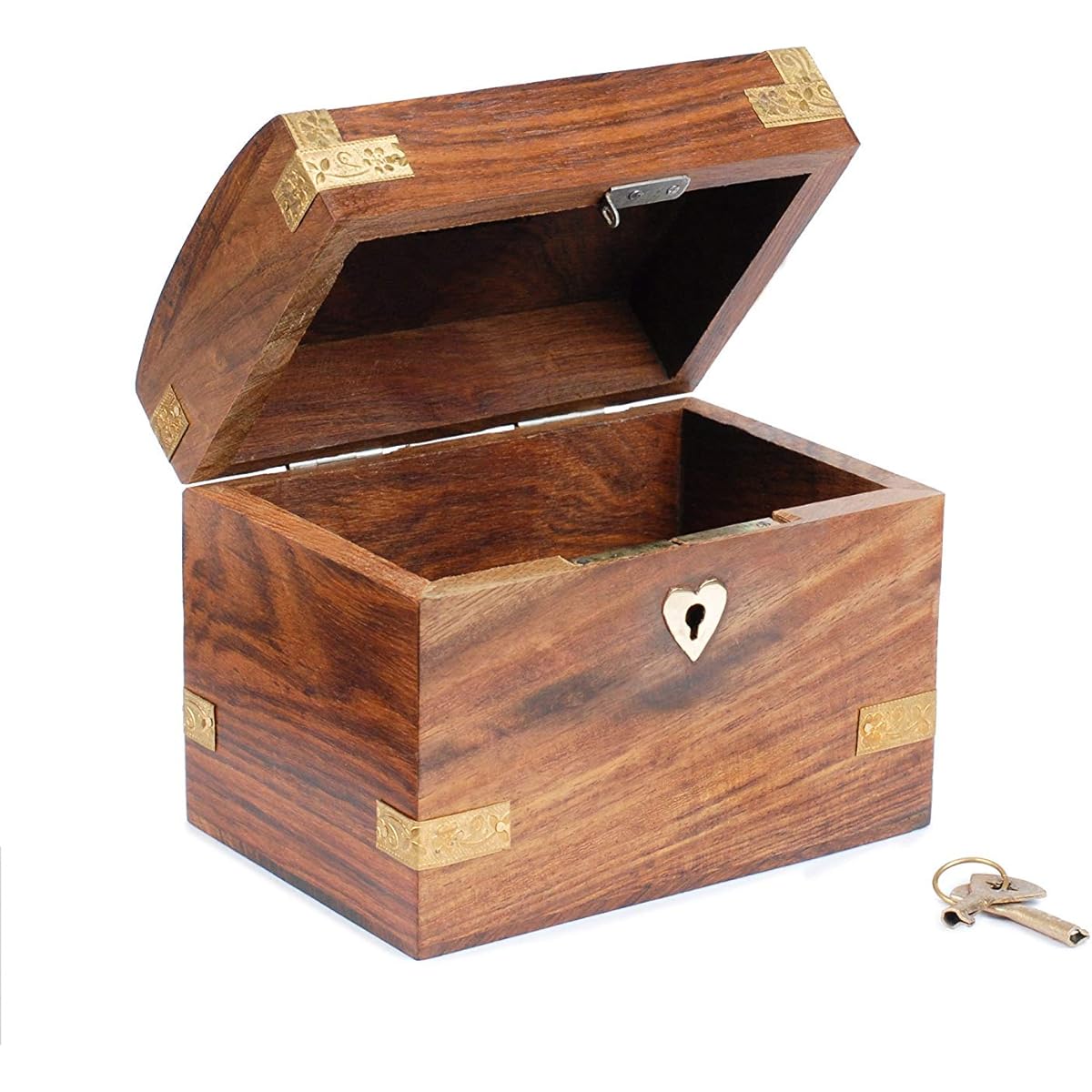 Rusticity Wood Coin Bank for Kids and Adults - Treasure Chest design Handmade (13cm x 8.3cm )