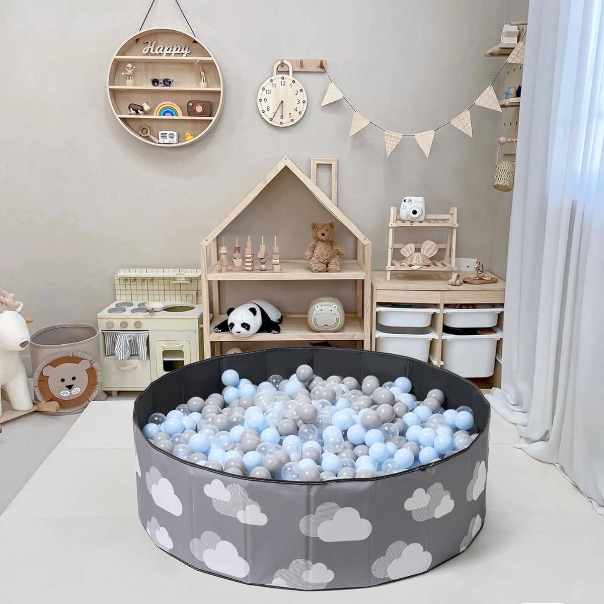 Heopeis Kids Ball Pit 40" Foldable 2 Layer Oxford Play Ball Pool with Storage Bag Playpen (Balls Not Included) for Babies Kids Girls Boys Pets Play Yard Playpen Fence