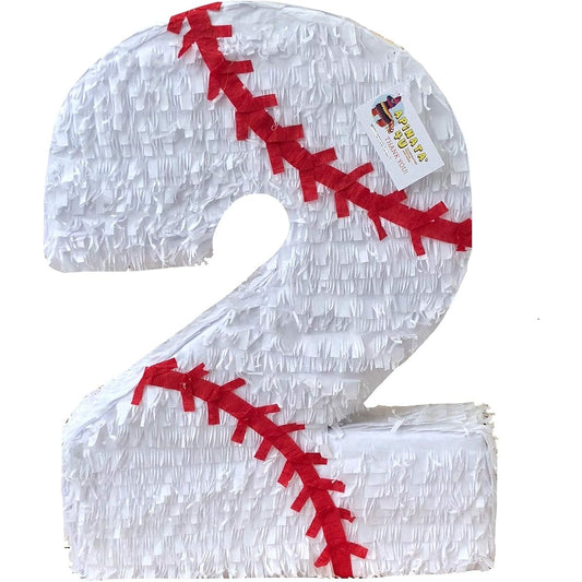 APINATA4U Large Number 2 Pinata 20 Inch Baseball Theme Baseball Party Decorations
