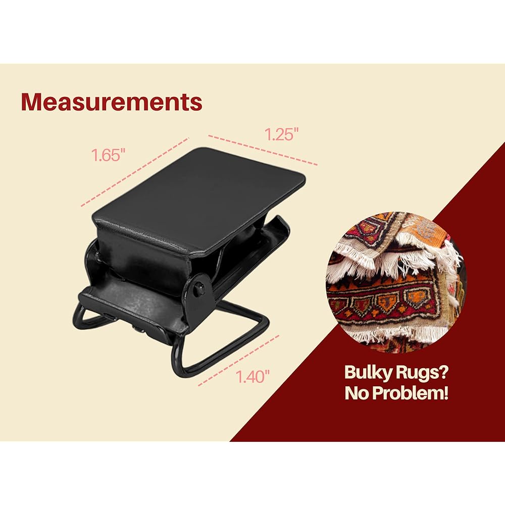 Wise Linkers Rug Clips (4 Pieces) Wire Back Rug Clips Wall Hanging Rug Quilt Hanger Clamp Black
