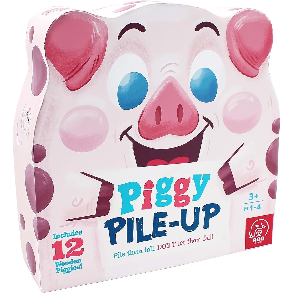 ROO GAMES Piggy Pile Up - Fast-paced stacking and balancing game - For ages 3 and up - Get all the pigs on the pile to win