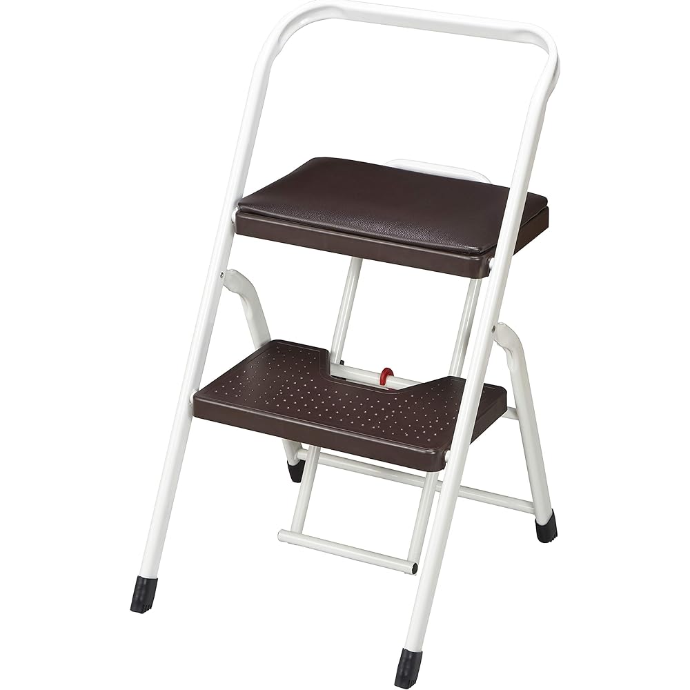 Pearl Metal Stepstool Dark Brown Width 405 x Depth 455 x Height 490mm Compact Stepstool 2 Tiers N-8390