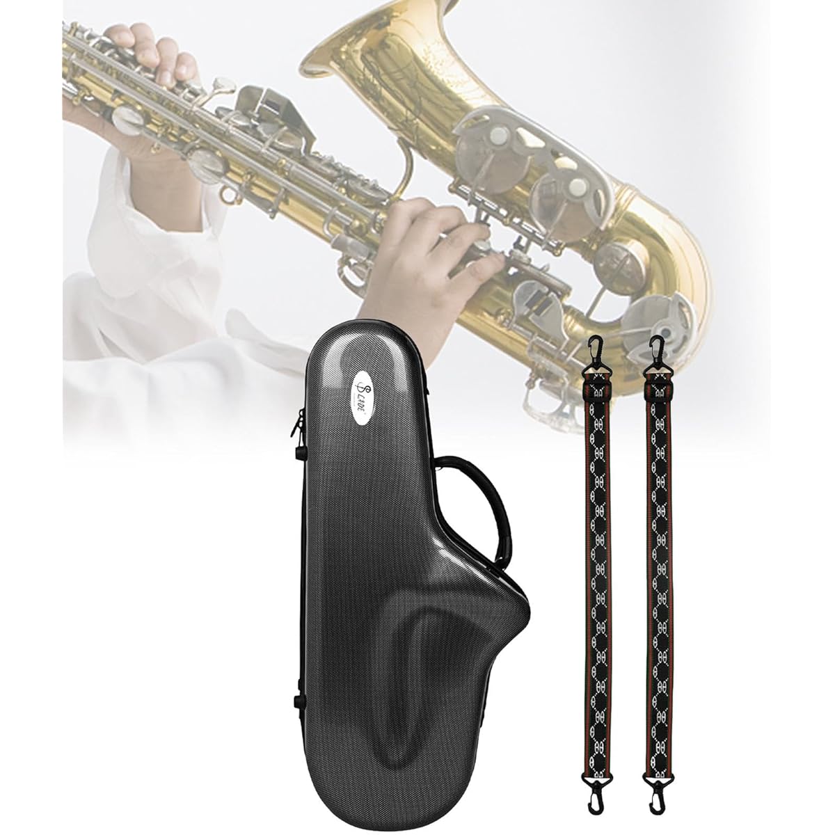 Tachiuwa Alto Saxophone Bag, Saxophone Backpack, Fiberglass Saxophone Gig Bag, Saxophone Carrying Case for Performance, Travel, Exercise, Outdoor, Black