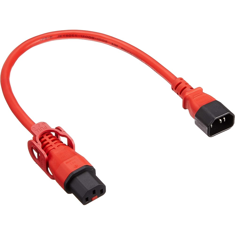 Anti-dislodge Lock Power Cable IEC-C14/IEC-C13 Lock Plus 1.2m Blue Electrical Rating: 15A/250V PSE Compatible