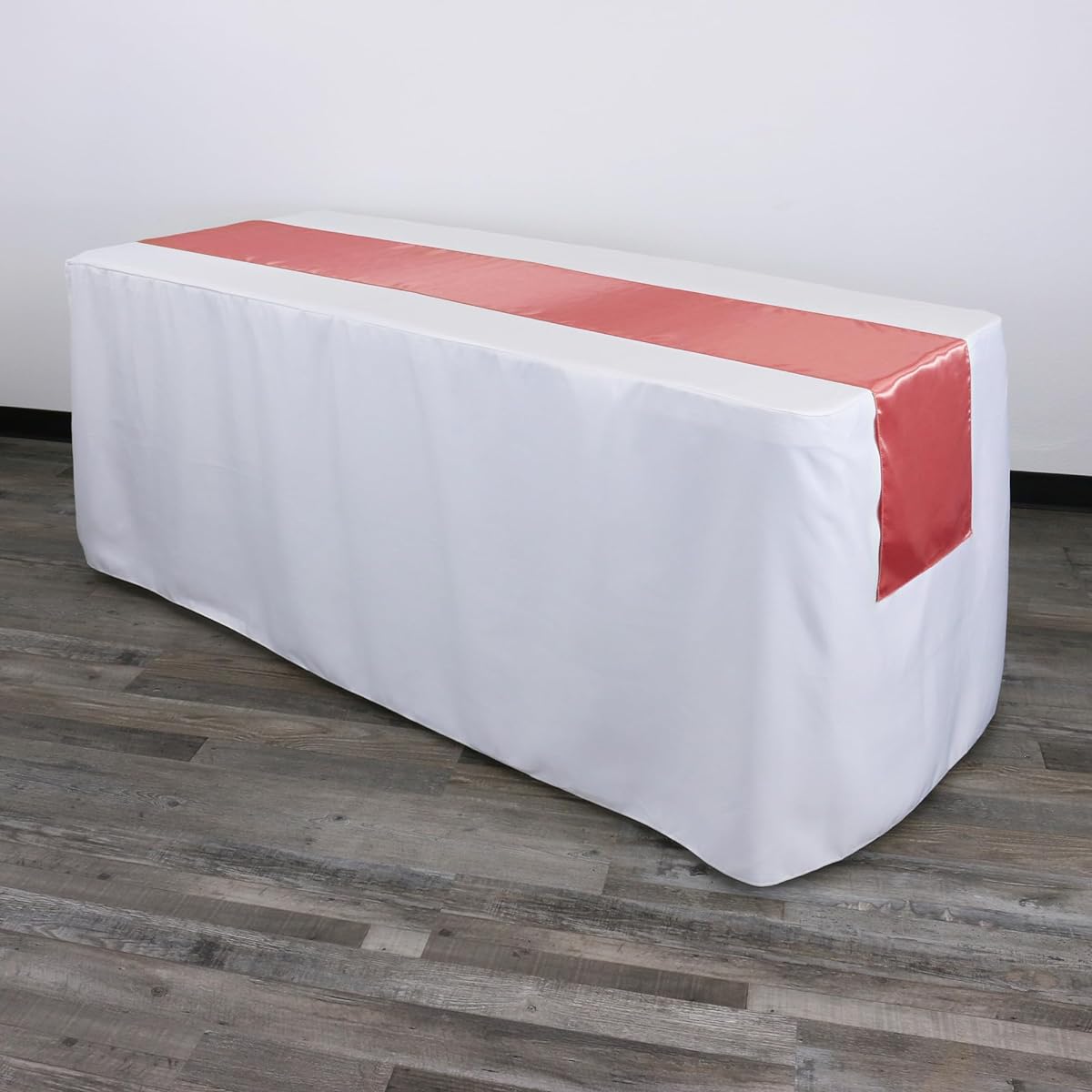 14 x 108 inch satin table runner, orange