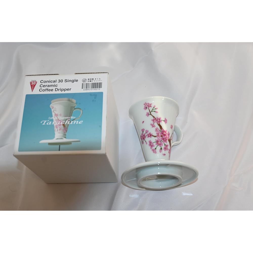 Conical 30 Single Ceramic Coffee Dripper Aritayaki Sakura White Porcelain