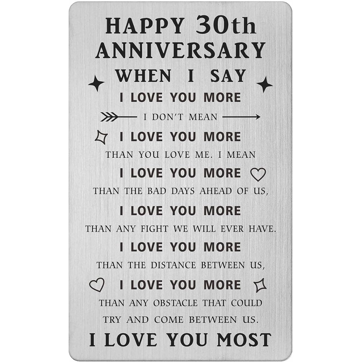 SOUSYOKYO 30th Anniversary Card Gift for Men Husband Him Personalized 30th Wedding Anniversary Present for Her Women Wife Gift 30th Anniversary Decoration Wallet Card