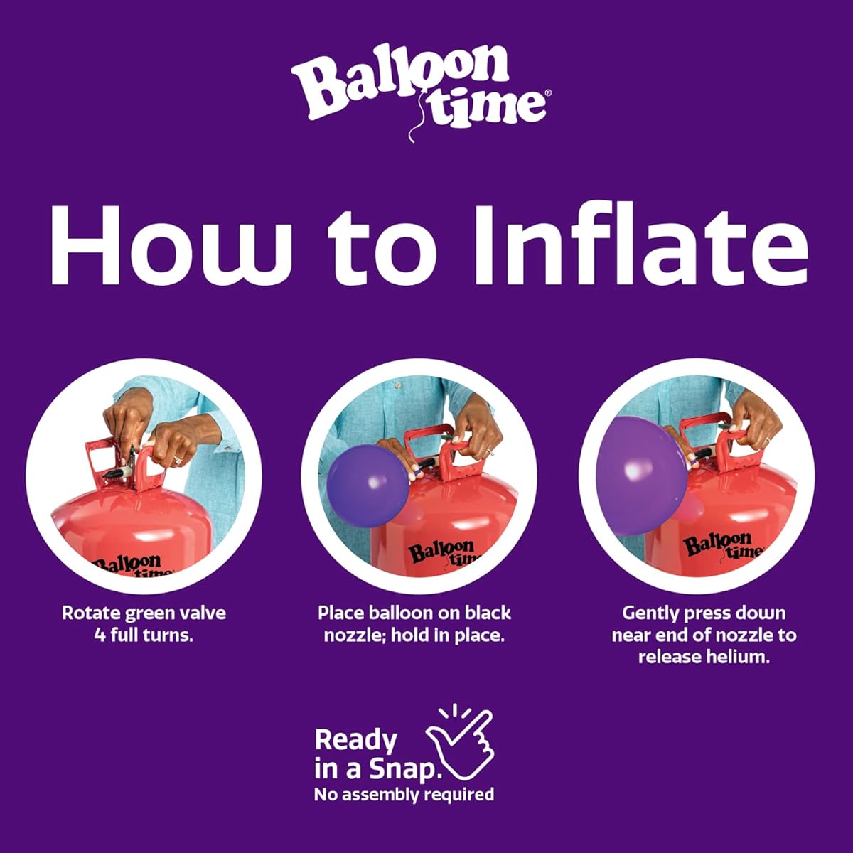 BALLOON TIME Disposable Helium Balloon Kit 14.9 cubic feet