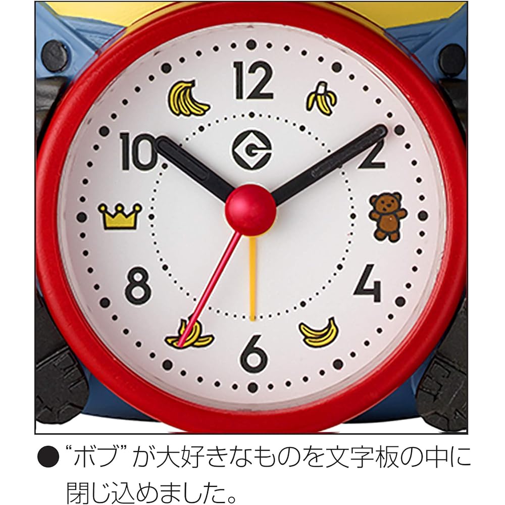 RHYTHM Minion/Bob Table Clock Alarm Clock Voice Alarm Yellow 15.2x12.1x12.3cm 4REA30ME33