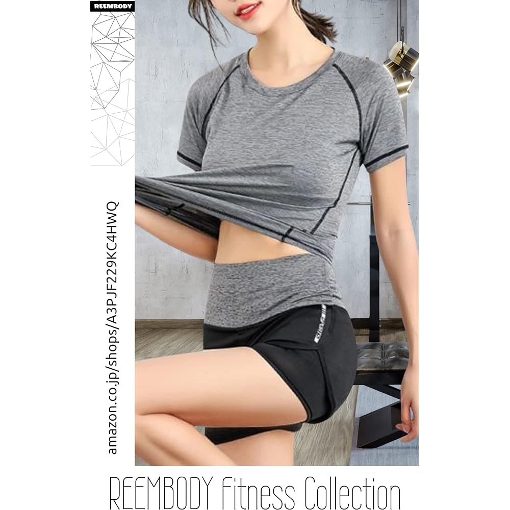 [Emptio] Women's Sportswear, Top and Bottom 2-Piece Set, Yoga Wear, Running Wear