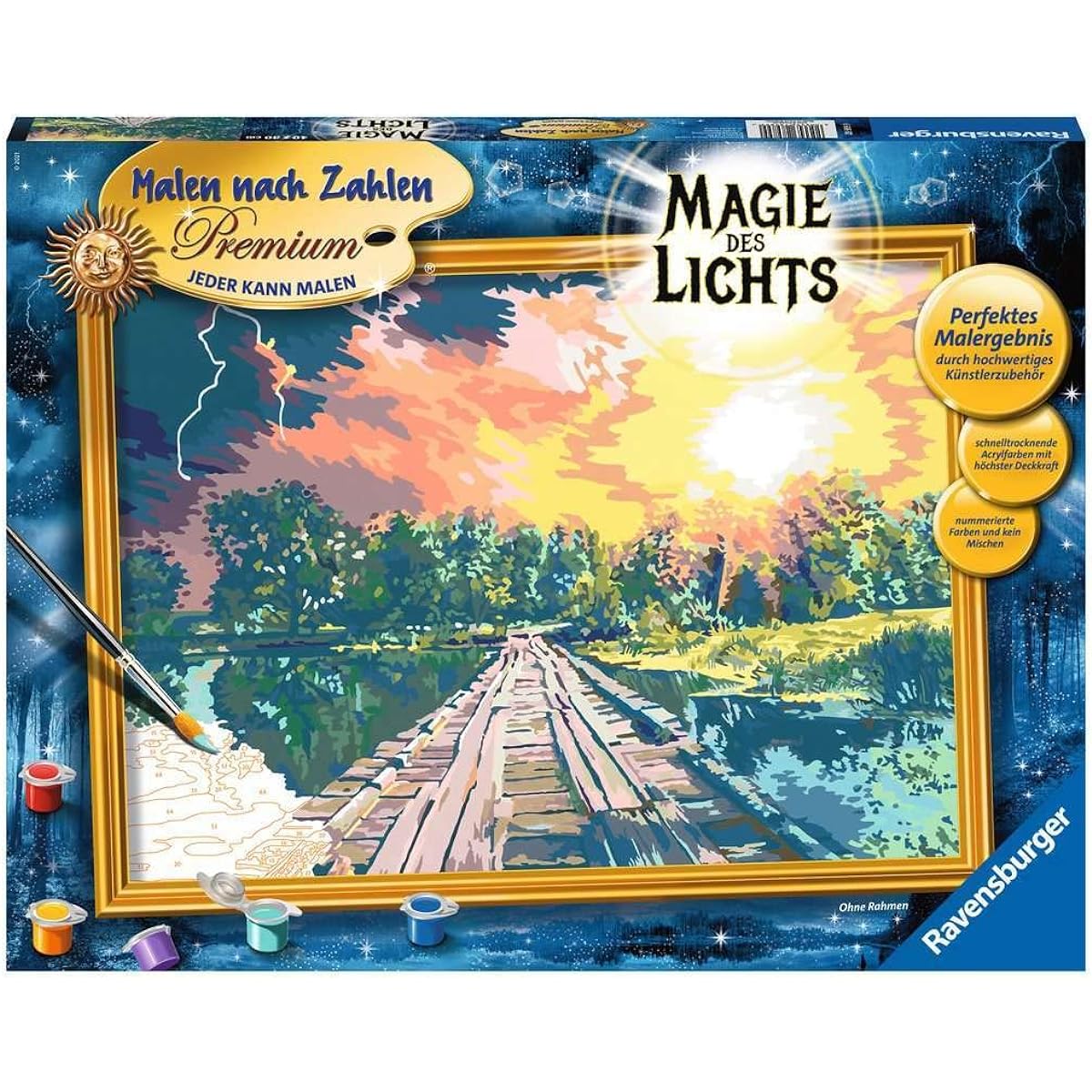 Ravensburger Painting by Numbers 28989 - Magic of Light - from 14 years: Without frame!