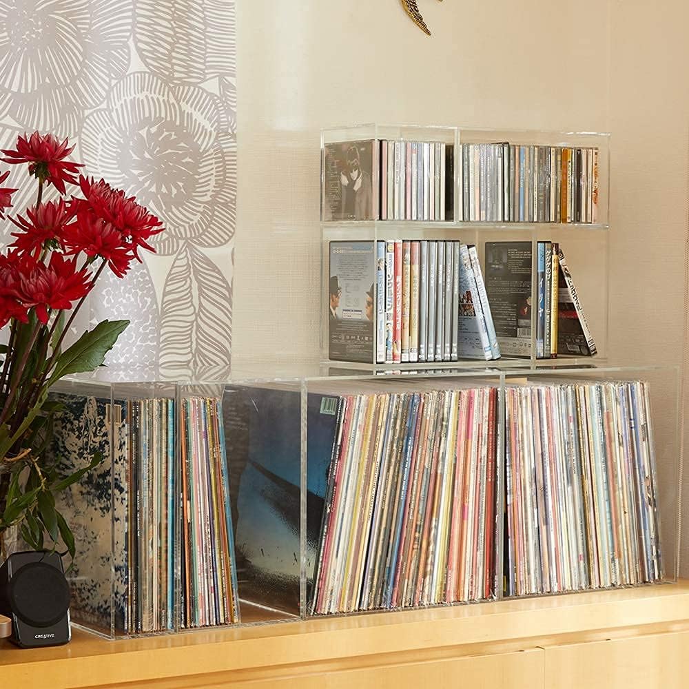 [F+Tres] DVD case rack storage box S size transparent acrylic Thickness 5mm Width 154mm Own brand Manufactured in Japan