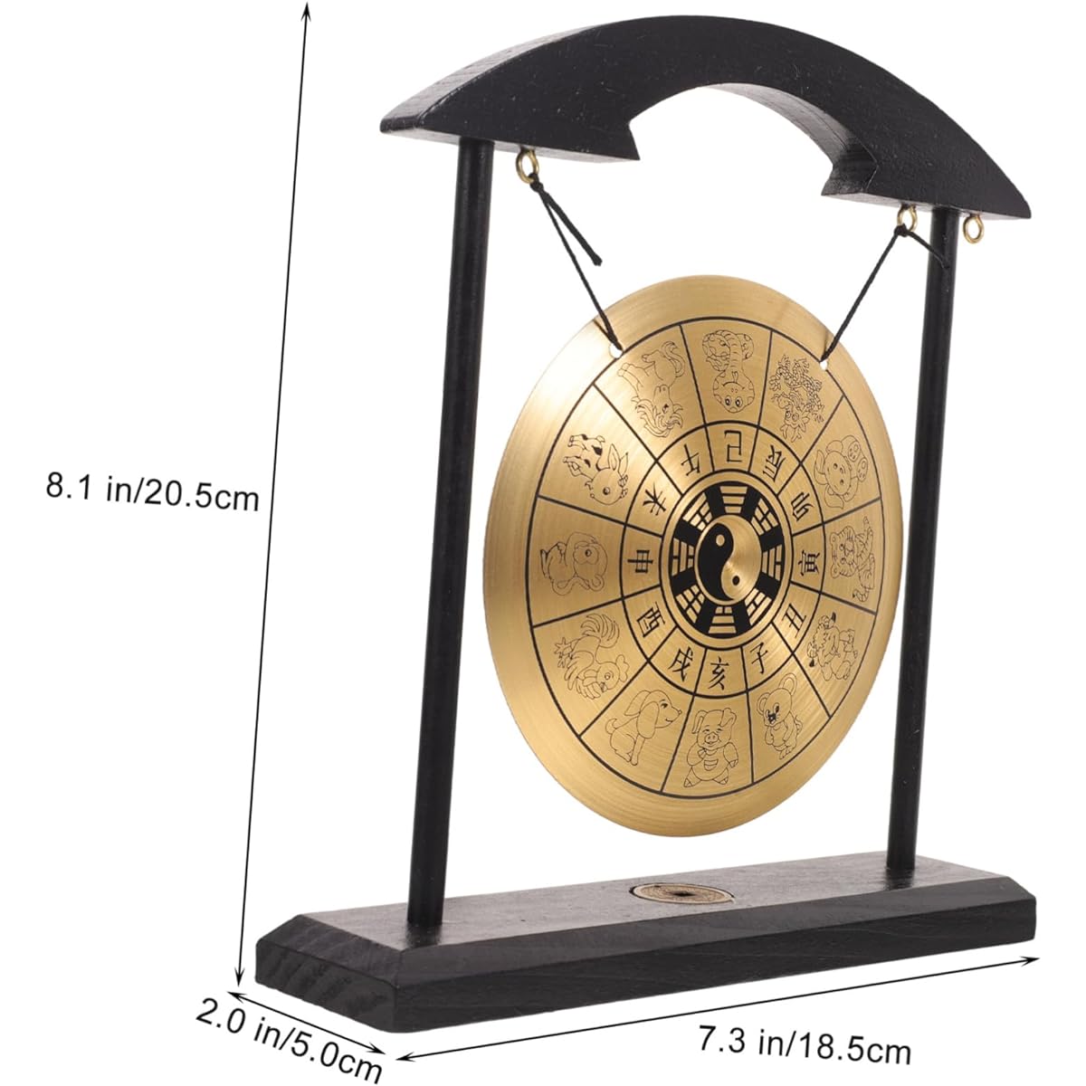 VICASKY 5pcs Gong Display Gong Bell Mallet Hanging Gong Tibetan Tingsha Bell Desktop Mini Gong Chime Home Desktop Gong Chaugong Handbell Mini Desk Yu
